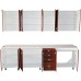 Bucatarie Zebra 260 cm din MDF Cedru frunza cu blat termoizolant alb/gri